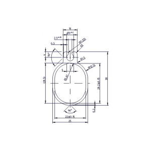 Downpipe oval 38x25mm