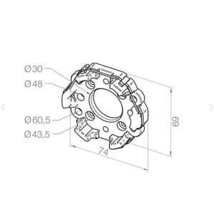 Compact awning drive bearing with centering ring