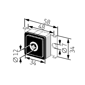 Schwingmetall- Antriebslager mit 10mm 4-Kant