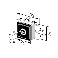 Schwingmetall- Antriebslager mit 10mm 4-Kant