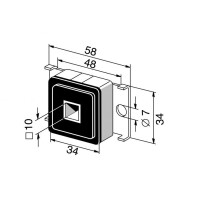 Schwingmetall- Antriebslager mit 10mm 4-Kant