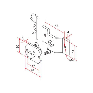 Umrüst- Antriebslager 10mm 4-Kant für Baureihe...