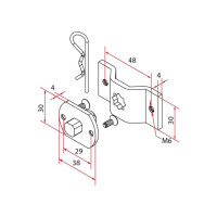 Umrüst- Antriebslager 10mm 4-Kant für Baureihe Ø35mm