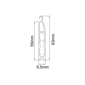 Flat "Maxi" end rail incl. end rod gliders