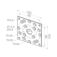 Mounting plate with 16mm square mount