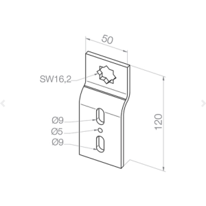 Prefabricated box bearing with 16mm square mount