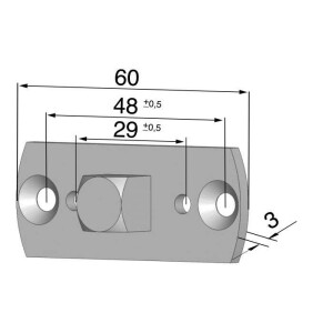 Umrüstlager/ Adapterplatte mit 12mm 4-Kant