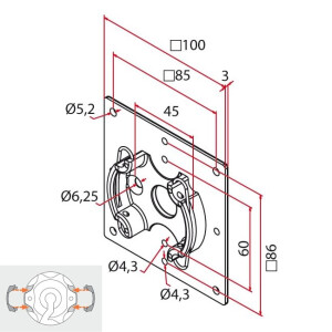 Drive bearing for &Oslash;45mm series