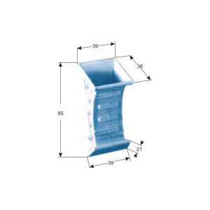 Flush-mounted belt guide "23mm" curved