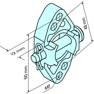 Awning drive bearing for plug-in spigot round &Oslash;25mm