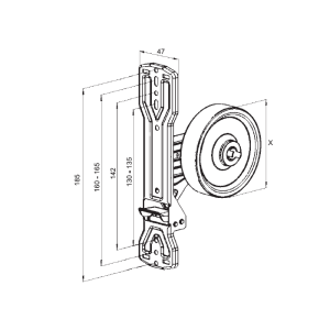 Inlet belt winder "Universal" incl. cover plate in white