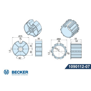 Adapter und Mitnehmer für Baureihe "R"