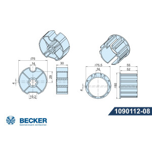 Adapter und Mitnehmer für Baureihe "R"