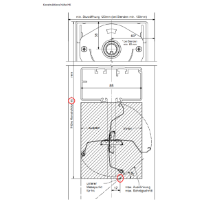 Complete swivel lever unit for Hüppe "Protal"