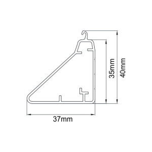 Triangular design "Mini" end rail incl. end rod...