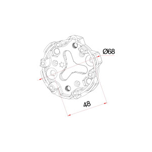 Compact awning and universal bearing for &Oslash;45mm series