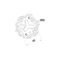 Compact awning and universal bearing for Ø45mm series