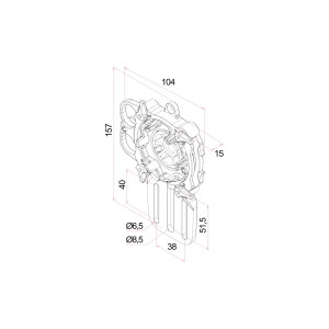 Universal plastic bearing, detachable