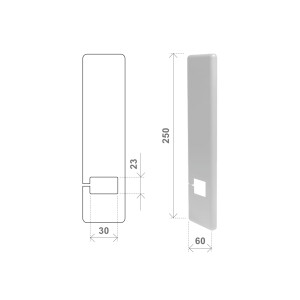 Universal cover plate, "rectangular" opening