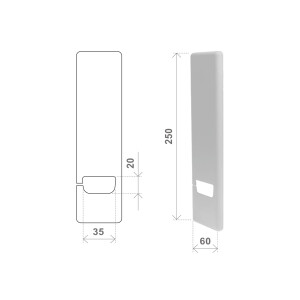 Universal cover plate, &quot;trapezoid&quot; opening