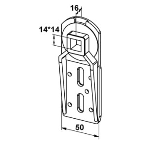 Prefabricated box bearing with 14mm square