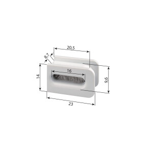 Belt guide with brush "14mm" for...