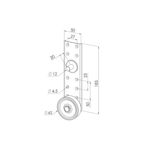 Double belt pull with pin Ø12mm