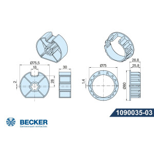 Adapter und Mitnehmer für Baureihe "L"