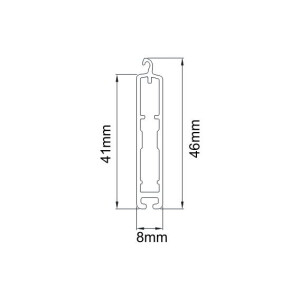 End rail flat &quot;Mini&quot; incl. end rod gliders