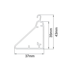 Triangular design &quot;Maxi&quot; end rail incl. end rod...