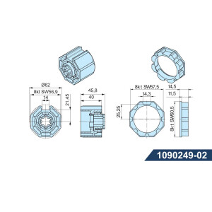 Adapter und Mitnehmer für Baureihe "R"