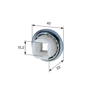 Kugellager Ø40mm mit 15,2mm 4-Kant