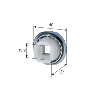 Ball bearing Ø40mm with 15.2mm square