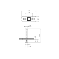 Umrüstlager/ Adapterplatte mit 10mm 4-Kant